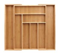 Portaposate da Cassetto in bambù, cassetto regolabile da 6 a 8 scomparti, organizer per posate e portaposate, organizer per utensili da cucina e posate