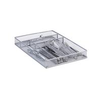 Relaxdays 10022513_55 Portaposate da Cassetto in Metallo Forato, Grande, Aperto, Misura L, HxLxP: 5,1x28,6x40,6 cm, Argento