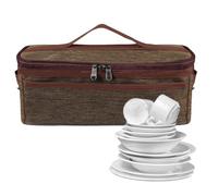 Portaposate da esterno - Borsa portatile in tela per il campeggio - Organizzatore per la conservazione degli scarichi delle posate per il campeggio da picnic da viaggio all'aperto