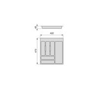 Portaposate Optima Vertex/Concept 500mm M 500 Plastica Grigio Antracite Emuca