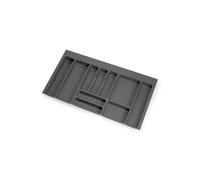 Emuca - Portaposate per cassetto da cucina Vertex/Concept 500, modulo 900 mm, Spalle 16mm, Plastica, grigio antracite
