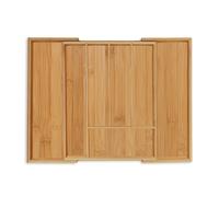 Relaxdays Portaposate Cassetto, Regolabile, 5-7 Scomparti, HLP 5x28,5x36 cm, Organizer Cucina in bambù, Marrone Naturale, Fibra di Legno