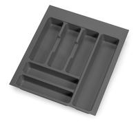 Emuca - Portaposate per cassetto da cucina Vertex/Concept 500, modulo 450 mm, Spalle 16mm, Plastica, grigio antracite