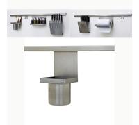 Portaposate , Porta mestoli APPLICABILE alla Barra sottopensile CHIARA Dimensioni 15x15xh28 cm in Acciaio 18/10 AISI 304 finitura satinato inox satinato