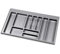 Portaposate Regolabile Cassetto per Cucina - Organizer Cassetti - Divisore Posate - Organizzatore in Plastica Resistente (Portaposate 90, Grigio)