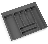 Portaposate Regolabile da Cassetto per Cucina - Organizer e Divisore Posate - in Plastica Resistente (60, Antracite)