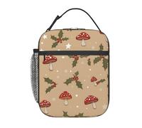 Portapranzo a forma di funghi per uomo e donna, borsa termica isolante, borsa per il pranzo riutilizzabile con tasca frontale, borse per il pranzo per uomo e donna per lavoro, picnic, viaggi, borsa a