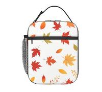 Portapranzo autunnali con foglie, borsa termica isolante per uomo e donna, borsa termica riutilizzabile con tasca frontale, borse per il pranzo per uomo e donna per lavoro, picnic, viaggi, borsa a tra