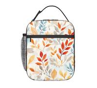 Portapranzo con foglie di eucalipto per uomo e donna, borsa termica isolante, borsa per il pranzo riutilizzabile con tasca frontale, borse per il pranzo per uomo e donna per lavoro, picnic, viaggi, bo