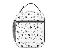 Portapranzo con impronta di di cane per uomo e donna, borsa termica isolante, borsa per il pranzo riutilizzabile con tasca frontale, borse per il pranzo per uomo e donna per lavoro, picnic, viag