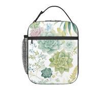 Portapranzo con piante grasse verdi per uomo e donna, borsa termica isolante, borsa per il pranzo riutilizzabile con tasca frontale, borse per il pranzo per uomo e donna per lavoro, picnic, viaggi, bo