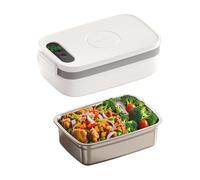 Portapranzo elettrico senza fili per adulti, 14000 mAh, scaldavivande portatile con 7 timer di riscaldamento, 1 l, in acciaio inox, autoriscaldante, per ufficio, auto, viaggi, ricaricabile e non si