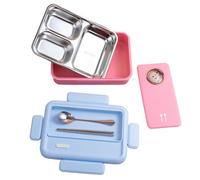 Portapranzo In Acciaio Inossidabile Con Coperchio, Contenitore Per Alimenti A Scomparti Con Coperchio Ermetico - Contenitore Per Picnic E Pranzo | Per Viaggi In Ufficio, Scuola, Asilo, Campeggio