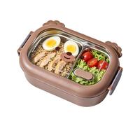 Portapranzo in Acciaio Inossidabile - Organizer Termico per Insalate da 1000 ml,Portapranzo a scomparti con simpatico design orsetto - Per Bambini Donne Adulti Ragazze Ragazzi Lavoro Viaggi Spiaggia S