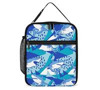 Portapranzo isolato Blue Shark Piccola borsa portapranzo per adulti Amante del mare Termico riutilizzabile Porta pranzo da lavoro per uomo Donna Ufficio