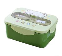 Portapranzo leggero con bicchiere d'acqua, per scuola, design in plastica per un facile trasporto (verde sigle)