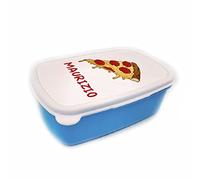Portapranzo per Bambini Idea Regalo Personalizzato con Nome tema pizza contenitore per pranzo bambini ragazzi Scuola Asilo Elementari Medie Compleanno Natale LunchBox porta merenda design colorato