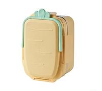 Portapranzo portatile a forma di ravanello, in acciaio inox, con manico, per preparare i pasti in famiglia, include utensili per mangiare comodamente al lavoro, a scuola o all'aperto (giallo nuovo)