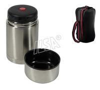 ILSA Portavivande termico in acciaio inox 18/10 e ABS con custodia L 0,5 - argento acciaio inox 11040500IVV