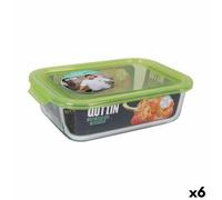 Portapranzo Rettangolare con Coperchio Quttin Verde Rettangolare 1,5 L [6 Uni