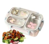 Portapranzo Termico Contenitore stagno riutilizzabile a 3 scomparti | Portapranzo Per Bimbi Per Scuola Camping Picnic Sport Spiaggia Outdoor Trekking Scalata Viaggio Inverno Lavoro Vacanza Rosa