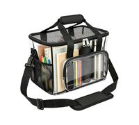 Portapranzo trasparente - Borsa con cerniera impermeabile 12x9x9 pollici con tasca frontale | Borsa a tracolla viaggio da 30,48 pollici, borssa per cosmetici trasparente per lavoro d'ufficio, eventi