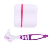 Portaprotesi in Plastica Rosso con Spazzolino e Cestello | Contenitore Sigillato, Facile da Pulire, per Dentiere e Apparecchi Ortodontici, Uso Domestico Quotidiano