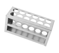 Portaprovette da Laboratorio in Acciaio Inox, 12 Fori, Argento | Supporto Versatile e Portatile, Facile da Pulire, per Ispezione in Laboratorio, Migliora L'efficienza