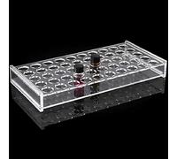 Portaprovette in plexiglass Portaprovette trasparente Portaprovette a colonna a doppia fila Portaprovette contagocce Attrezzatura per esperimenti chimici (2/3 ml (50 fori))