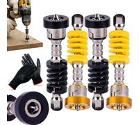 Portapunta caricato a molla, sgancio rapido con gambo esagonale da 1/4". | Portapunte antigoccia interamente in metallo ad alta concentricità(4PCS)