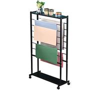 Portaribbon, Espositore for fiori a 7 ripiani, doppio lato, con supporto for carta da regalo/nastri(Black)