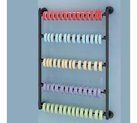 Portaribbon, Supporto a parete for nastri in metallo(Black,L70xH90cm/7-tier)