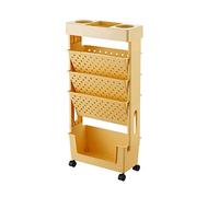 Portariviste a 5 ripiani con rotelle, multiuso, per casa e ufficio, design salvaspazio con finitura elegante, facile mobilità
