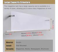 Portariviste A Parete Acrilico Verde Confezione da 2, Supporto per Espositore per Brochure Trasparente per Riviste/Documenti/Libri, Scaffale Portaoggetti Organizer A, 3-Tier, Length 100cm/39.4in