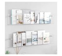 Portariviste a parete, espositore for letteratura, grande e piccola libreria sospesa moderna in acrilico trasparente, porta brochure/supporto for dischi, casa/ufficio/area reception (colore: blu, dime