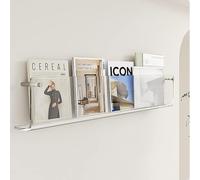 Portariviste da parete in acrilico, 120 cm, elegante porta catalogo trasparente per opuscoli, brochure e documenti, organizer da parete moderno per casa e ufficio