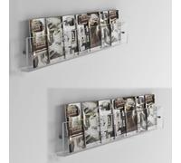 Portariviste da parete in acrilico, salvaspazio, per esporre organizzatamente in salotti, uffici e camere dei bambini, confezione da 2