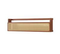 Portariviste da parete in legno con griglia in rattan PE, libreria sospesa, moderno portadocumenti, per ingresso, ufficio, soggiorno, sala d'attesa, cameretta dei bambini(90cm)