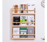 Portariviste da parete in legno, da appendere, per soggiorno e showroom, facile da montare, espositore per brochure, elegante soluzione per riporre oggetti (larghezza 80 cm)