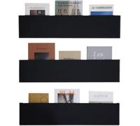 Portariviste da Parete in Metallo, Espositore in Brochure Nero Supporto per Organizer per Libri da Parete per Camera da Letto Soggiorno Showroom, Scaffale Alto 20 Cm per, 1 Pack, W150cm x H20CM
