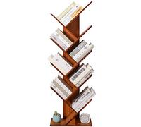 Portariviste da pavimento a forma di albero, librerie da pavimento a soffitto per brochure, librerie creative per dormitorio studentesco (marrone, 44 x 18,5 x 130 cm)