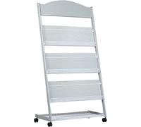 Portariviste da Pavimento allargato - Supporto per Documenti e Documenti per biblioteche, Centri comunitari, Sale espositive e Negozi al Dettaglio - Organizzatore espositivo Durevole ed eleg