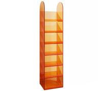 Portariviste da Pavimento per Ufficio Domestico, Soggiorno, espositore per brochure e riviste, libreria in Acrilico a 7 Ripiani per quaderni/raccoglitori/Buste, Orange