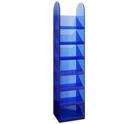 Portariviste da Pavimento per Ufficio Domestico, Soggiorno, espositore per brochure e riviste, libreria in Acrilico a 7 Ripiani per quaderni/raccoglitori/Buste, Blue