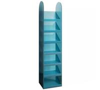 Portariviste da Pavimento per Ufficio Domestico, Soggiorno, espositore per brochure e riviste, libreria in Acrilico a 7 Ripiani per quaderni/raccoglitori/Buste, Blue1