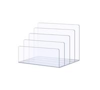 Portariviste da scrivania in acrilico a 4 sezioni trasparente porta libri | Portariviste verticale for l'arredamento dell'home office