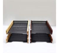 Portariviste da scrivania Vassoi in legno Doppio documento Documento A4 Carta Document Document Letter Table Organizer Holder Documento Organizer del vassoio, supporto for l'ufficio espandibile Porta
