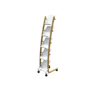 Portariviste da Terra Alba - 5 Tasche - 34x50x165 cm - DD5PMW-BC (Legno e Bianco