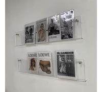 Portariviste e Brochure in Acrilico Trasparente da 2 Pezzi, Scaffale da Parete Alla Moda, Organizer per la Conservazidi Letteratura, per Sala D'Attesa, Soggiorno, Ufficio, Esposizidomestica/90Cm/35.4I