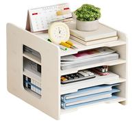 Portariviste Extra Large in Formato A3, per Ufficio E Scuola, Bianco, per Scrivania, Portadocumenti, Vassoio Portalettere(4L/A)